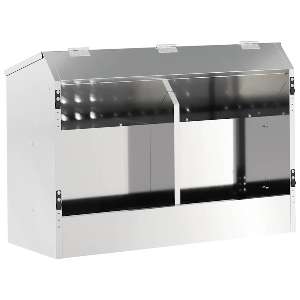 Nourrisseur Volaille Lapin Galvanisé 6kg Etanche Argent - ComfortXL Outdoor Living - Image 2