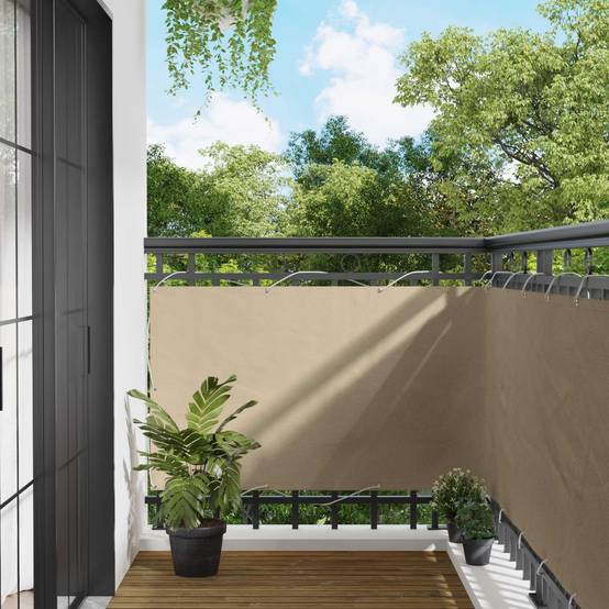 Écran de balcon Tissu Oxford Beige 100 x 700 cm - PANGIVO - Image 1