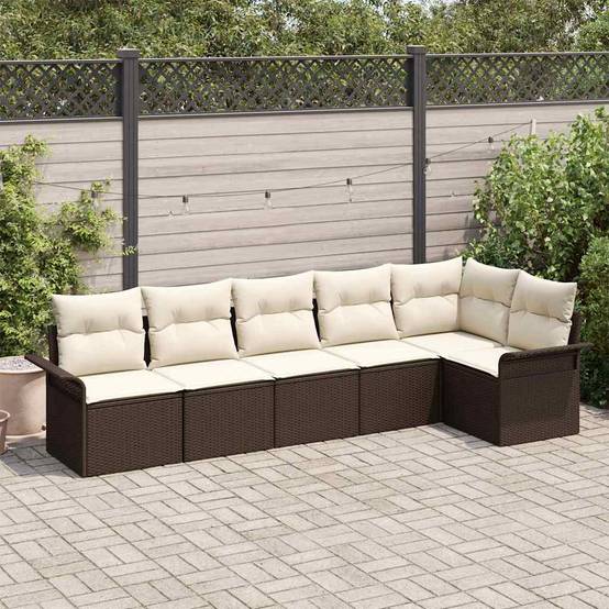 ComfortXL - Salon de Jardin 6 Places en Résine Tressée Modulable pour Terrasse Marron – ComfortXL Outdoor Living - Image 1