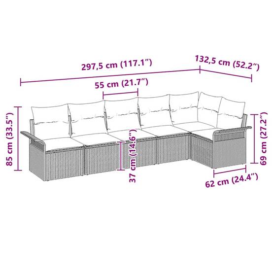 ComfortXL - Salon de Jardin 6 Places en Résine Tressée Modulable pour Terrasse Marron – ComfortXL Outdoor Living - Image 4