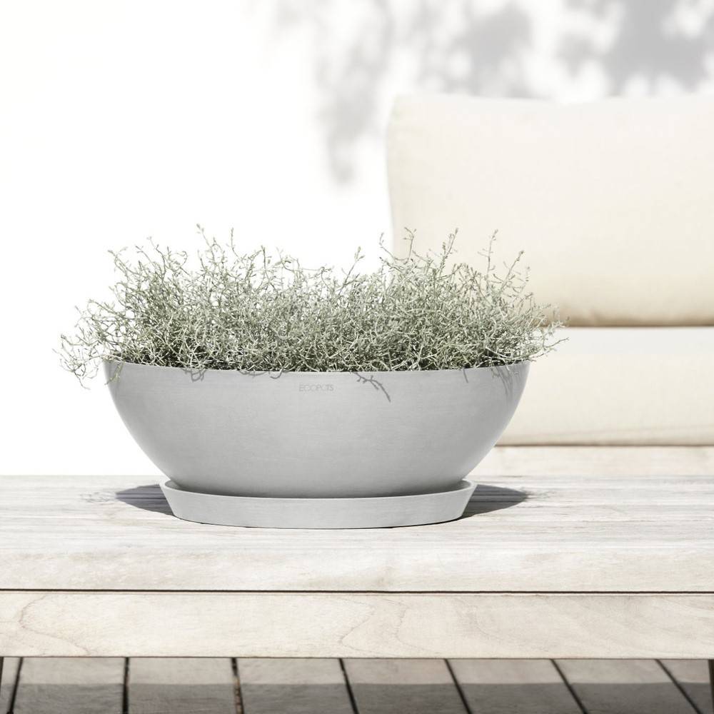 Ecopots - Pot Rond Vienna 50 Blanc Gris - Ø 50 x H. 18 cm - 22,3 L ECOPOTS - Imagen 5