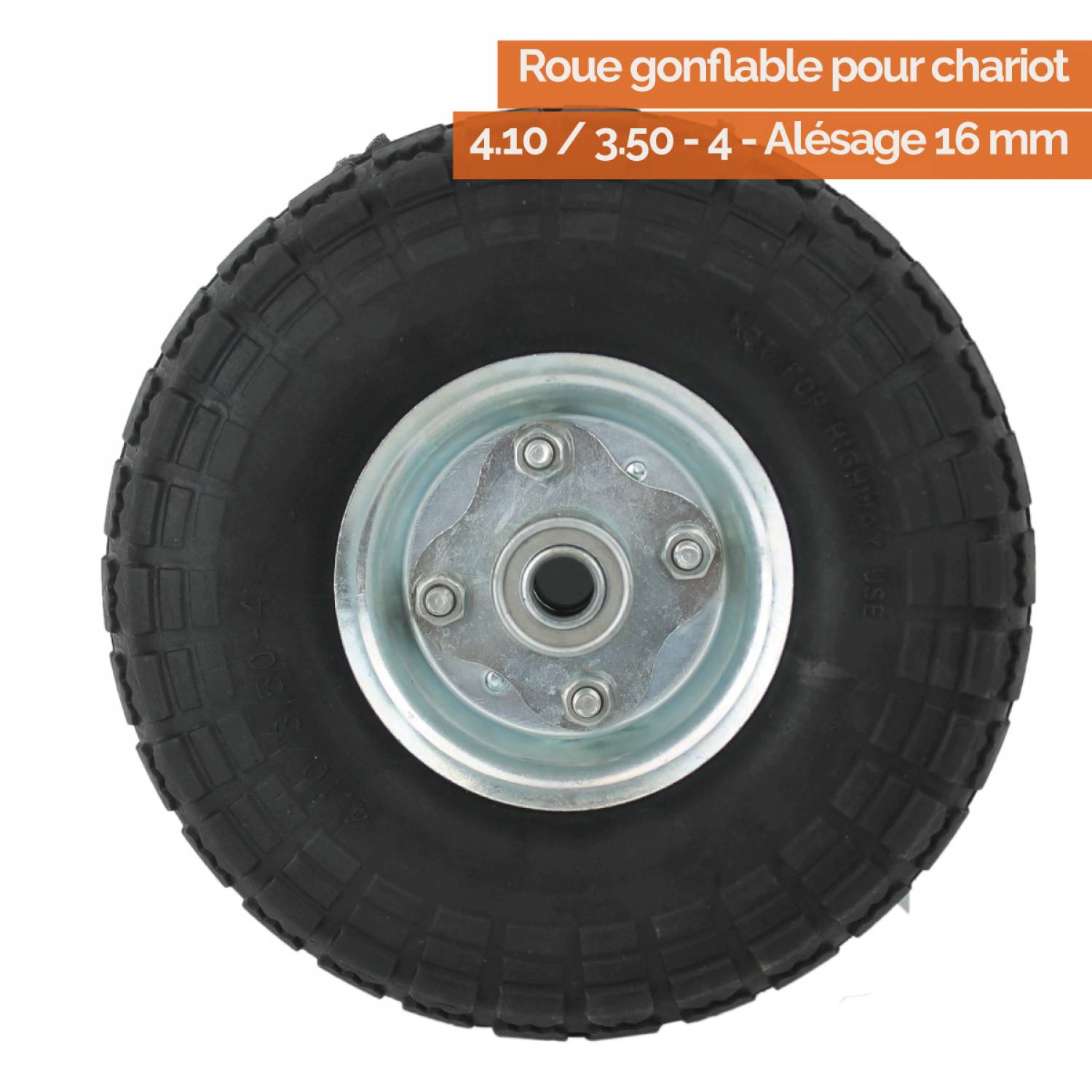 Linxor - Roue gonflable pour chariot 25 x 7.5 cm - Axe 16 mm  - Linxor - Imagen 2
