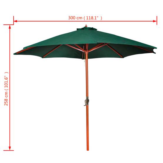 PANGIVO - Parasol Vert Polyester 3 m x 258 cm - PANGIVO - Image 7