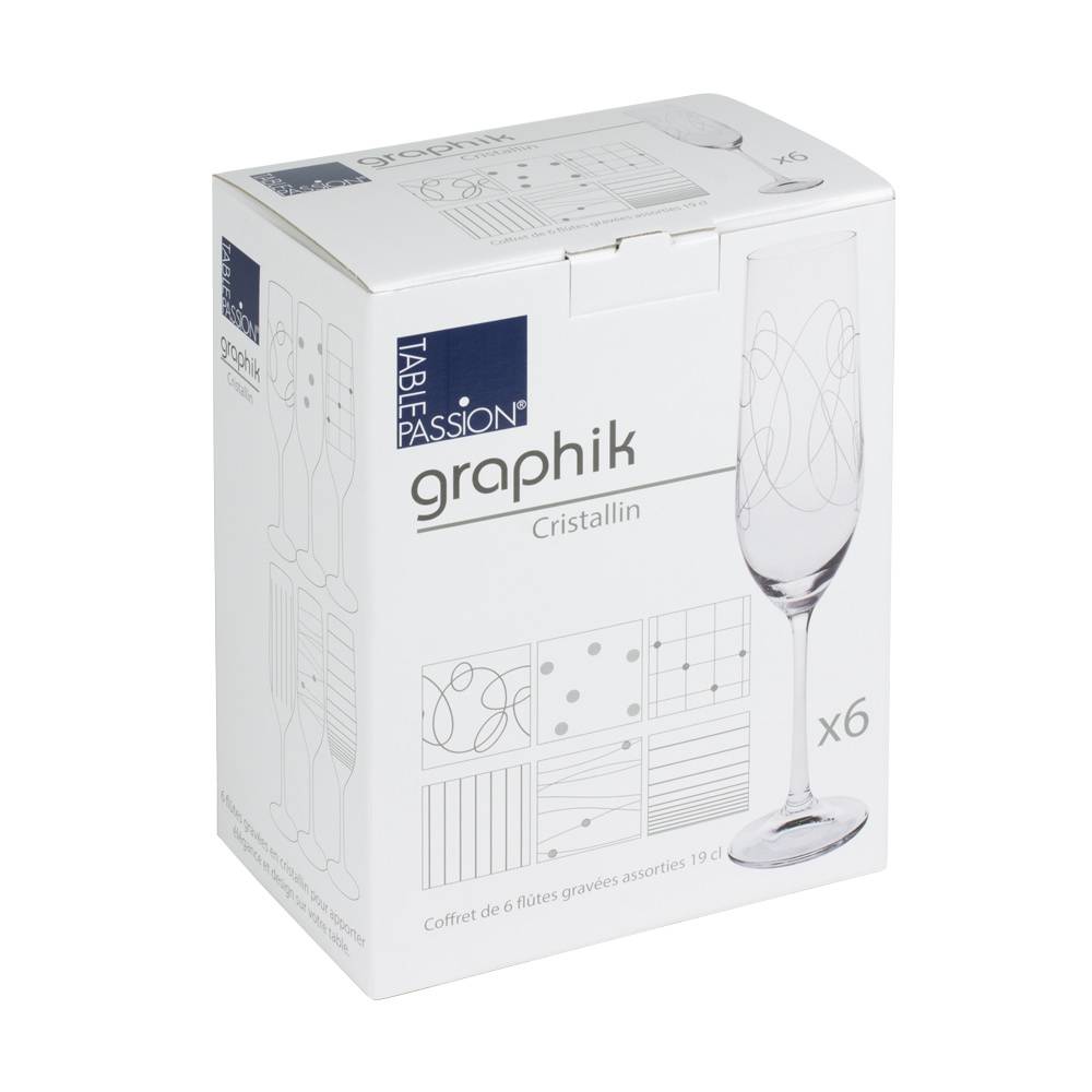 Table Passion - Estuche de 6 copas de champán Graphik 19 cl - Imagen 2