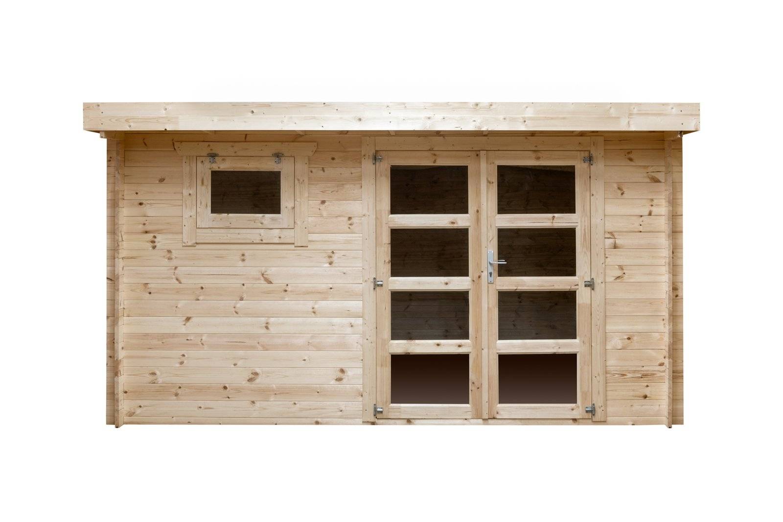 Abri de jardin en bois, surface utile 9.9m², 388x298cm, ep 28mm, INT023 /GARTFLEX - Image 1