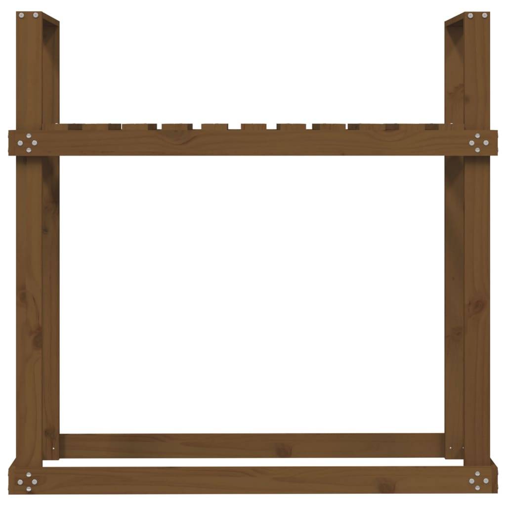 Range-bûches Intérieur Bois de Pin Finition Miel pour Cheminée 110x35x109cm - ComfortXL Outdoor Living - Image 5