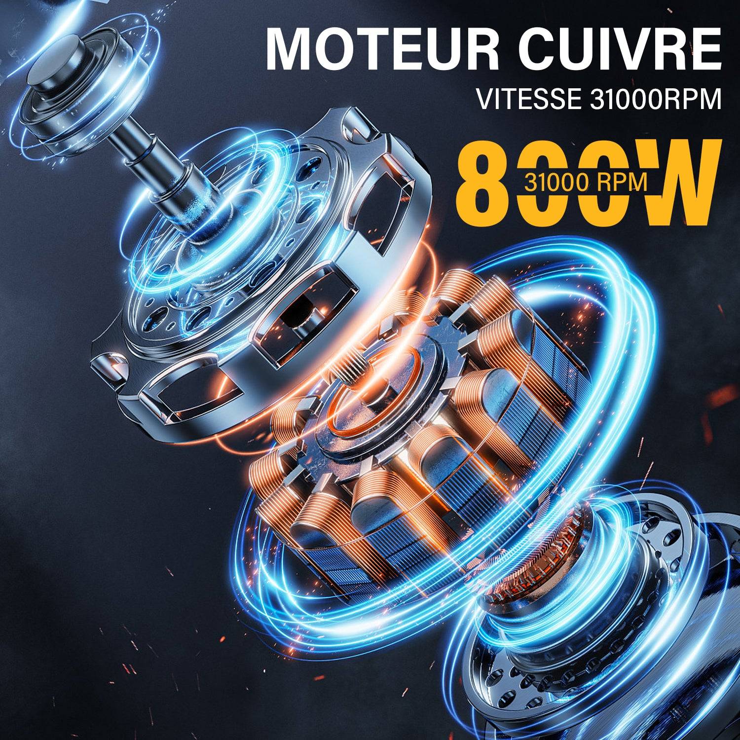 Défonceuse Affleureuse Électrique 800W 31000 RPM, Affleureuse à Bois Avec 15 Fraises à Défoncer Queue de 1/4", Base Fixe Mèches 6/6.35 mm - Image 6