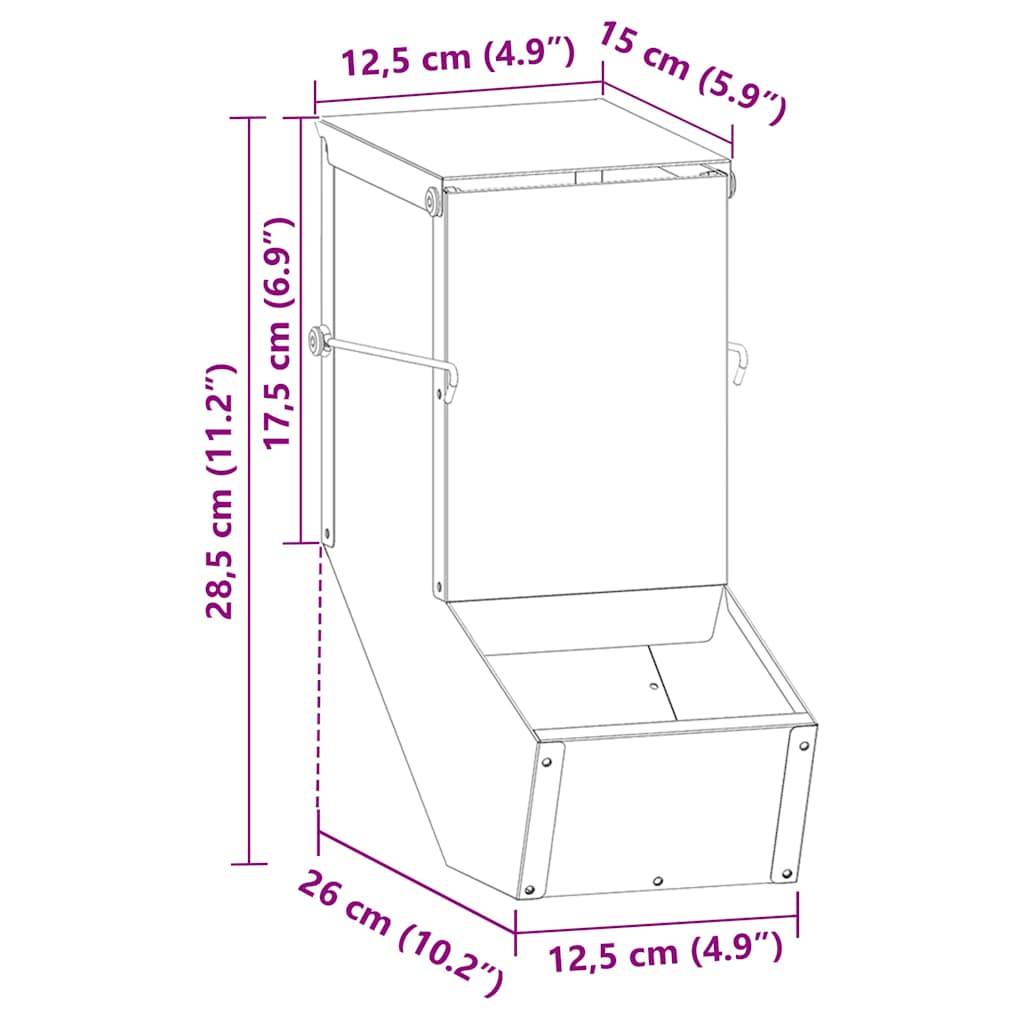 Vidaxl - Distributeur pour lapins Argent 12,5 x 26 x 28,5 cm vidaXL 874599 - Image 3