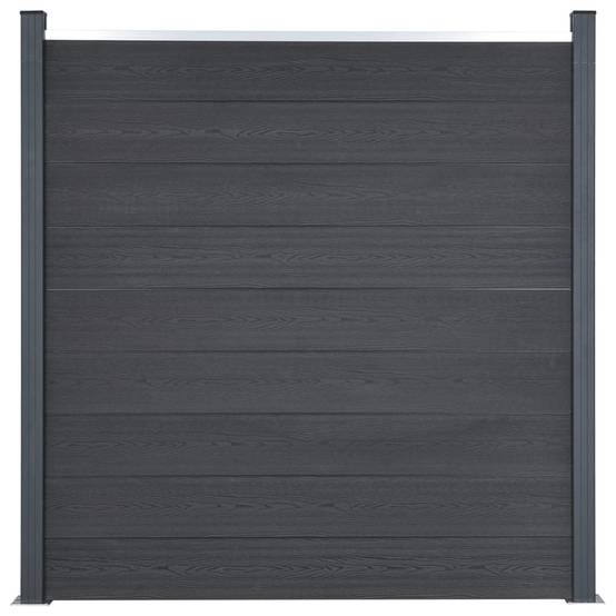 Ensemble de clôture de jardin - panneaux de clôture - Barrière de jardin gris 180x186 cm WPC - MEUBLE PRO - Image 1