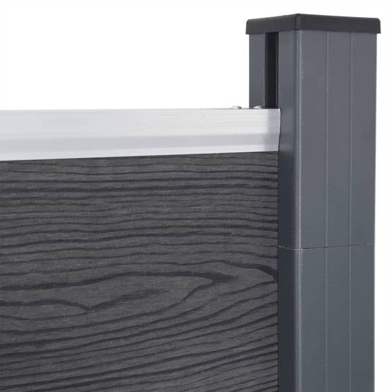 Ensemble de clôture de jardin - panneaux de clôture - Barrière de jardin gris 180x186 cm WPC - MEUBLE PRO - Image 5