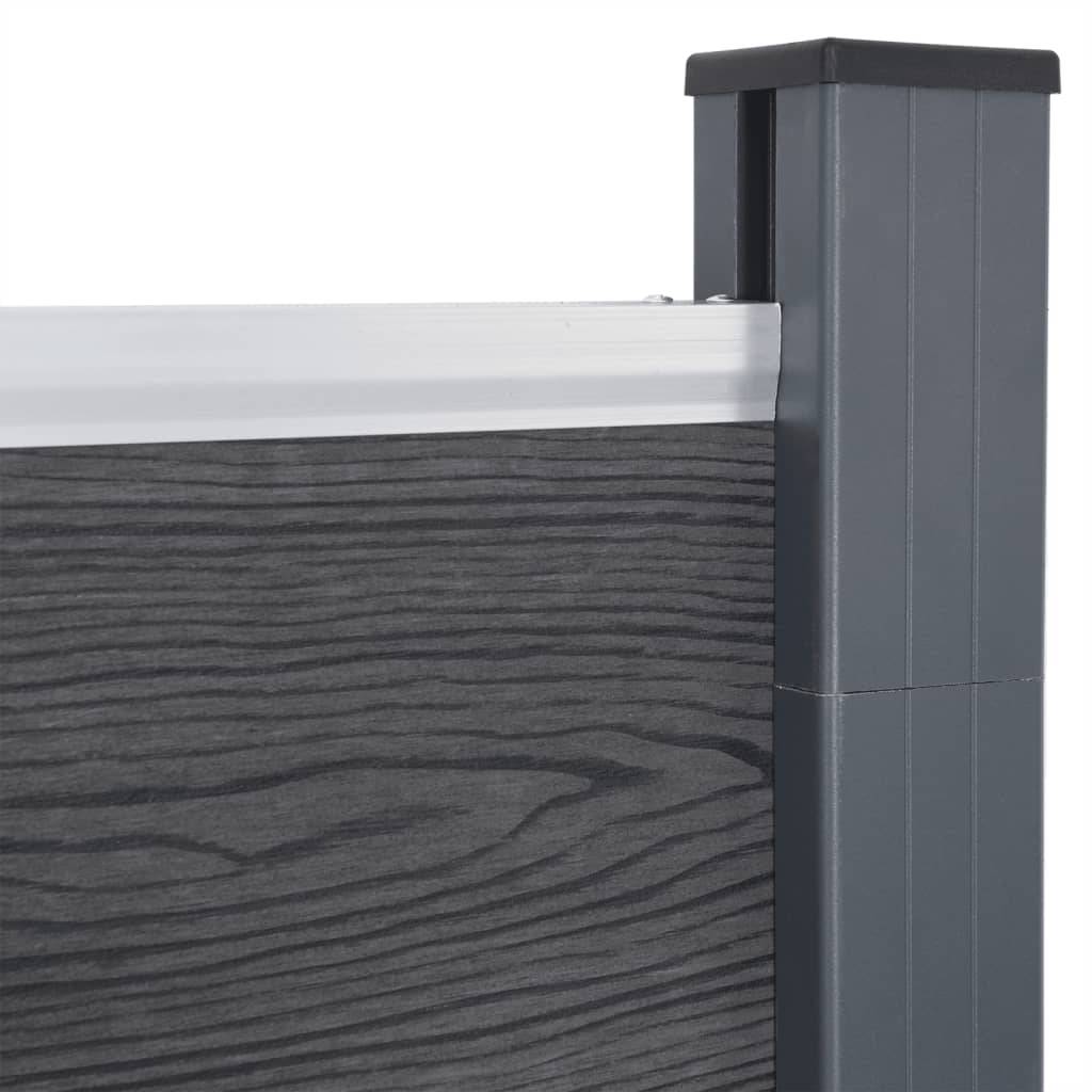 Ensemble de clôture de jardin - panneaux de clôture - Barrière de jardin gris 180x186 cm WPC - MEUBLE PRO - Image 5