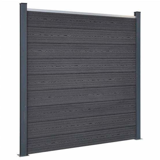 Ensemble de clôture de jardin - panneaux de clôture - Barrière de jardin gris 180x186 cm WPC - MEUBLE PRO - Image 2