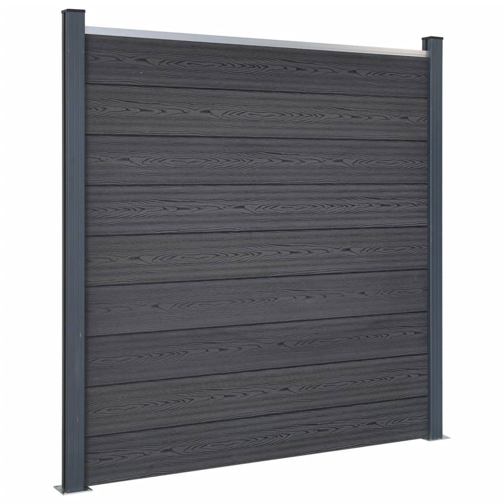 Ensemble de clôture de jardin - panneaux de clôture - Barrière de jardin gris 180x186 cm WPC - MEUBLE PRO - Image 2
