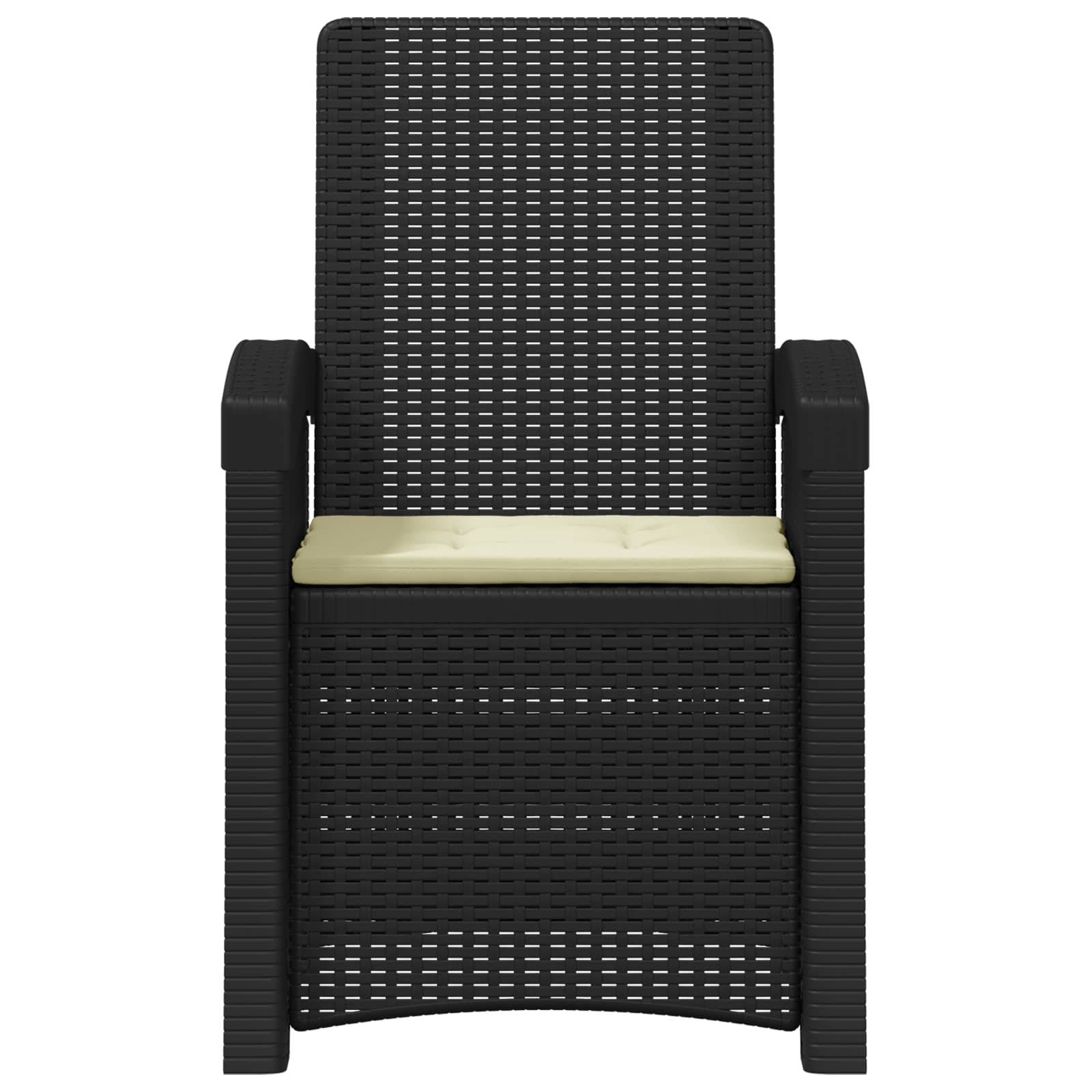 Chaise de jardin inclinable polypropylène anthracite et crème 56 x 63 x 92 cm - PANGIVO - Image 3