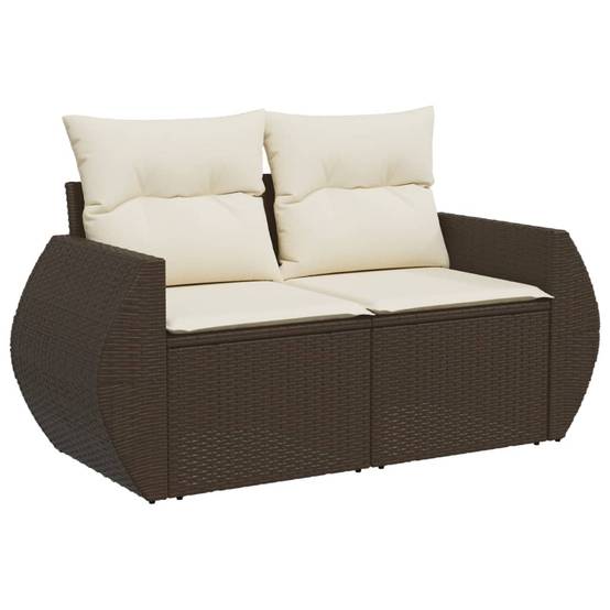 Salon de jardin bas 10 places avec table basse en résine tressée modulable Marron – ComfortXL Outdoor Living - Image 3