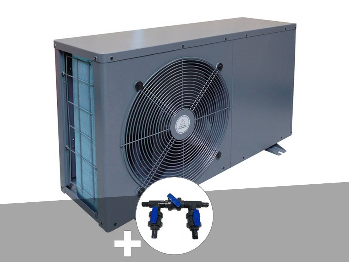 Ubbink - Pompe à chaleur 12,00 kW HeaterMax Inverter 70 Ubbink + Kit by-pass Ø 32/38/50 mm