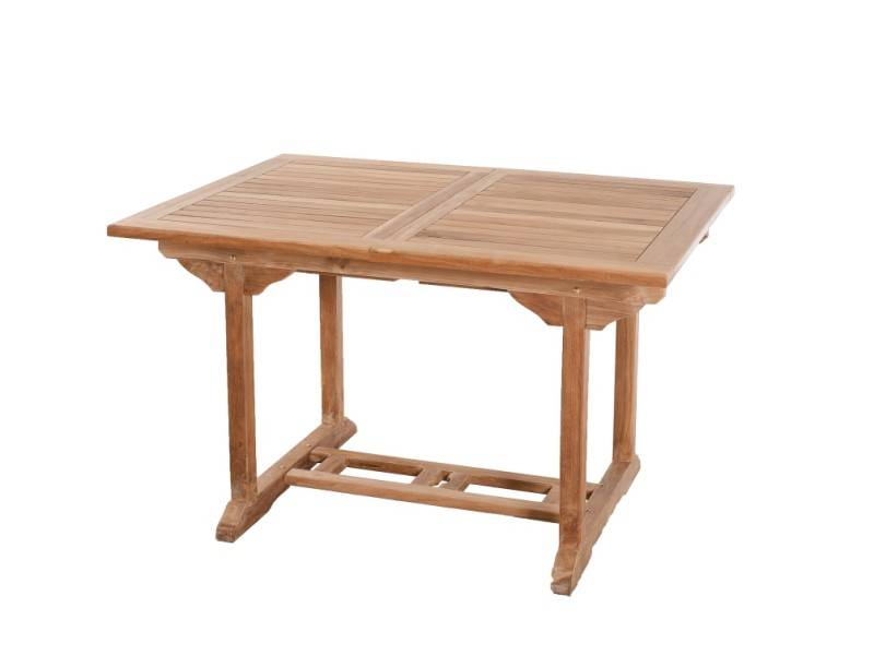 FUN - Table de jardin 4/6 personnes - rect. ext. 120/180 en bois Teck - Image 1