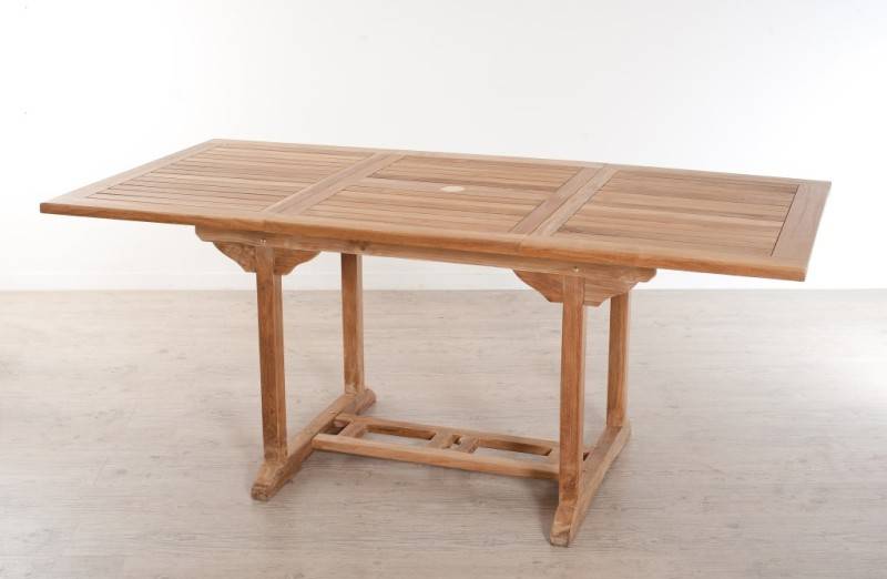 FUN - Table de jardin 4/6 personnes - rect. ext. 120/180 en bois Teck - Image 3