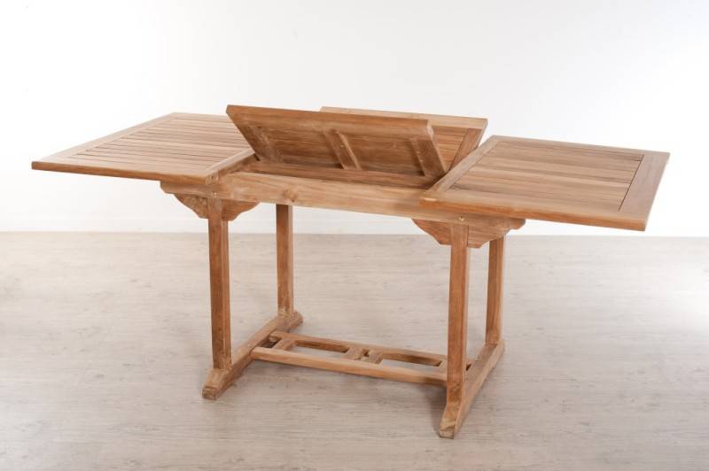 FUN - Table de jardin 4/6 personnes - rect. ext. 120/180 en bois Teck - Image 4