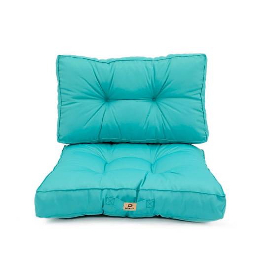 Coussins pour salon de jardin capitonné 50x50cm Bleu caraibes - Déco arts - Image 3