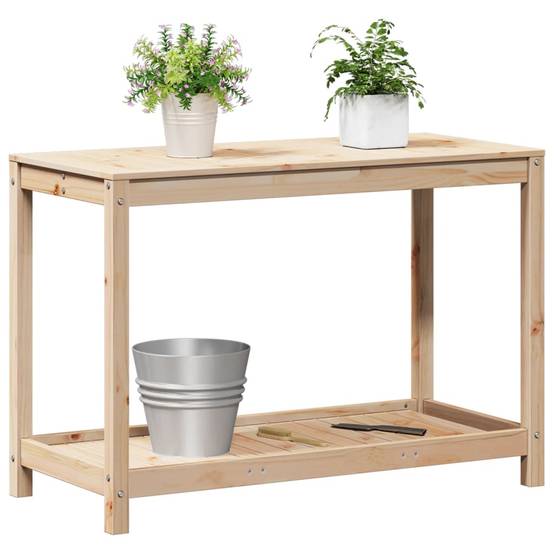 Table De Rempotage En Bois Massif Pin - Banc Jardinage Avec Étagères, Idéal Pour Plantes Et Outils