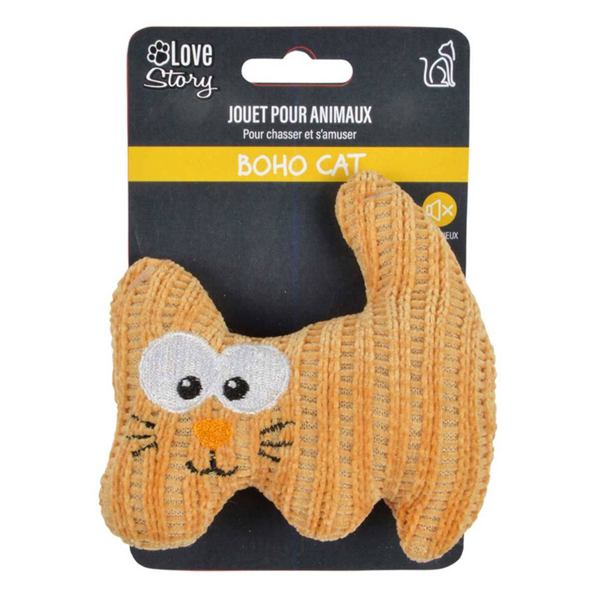 Love Story - Jouet Peluche pour Chat "Boho Cat" 12cm Moutarde - Image 4