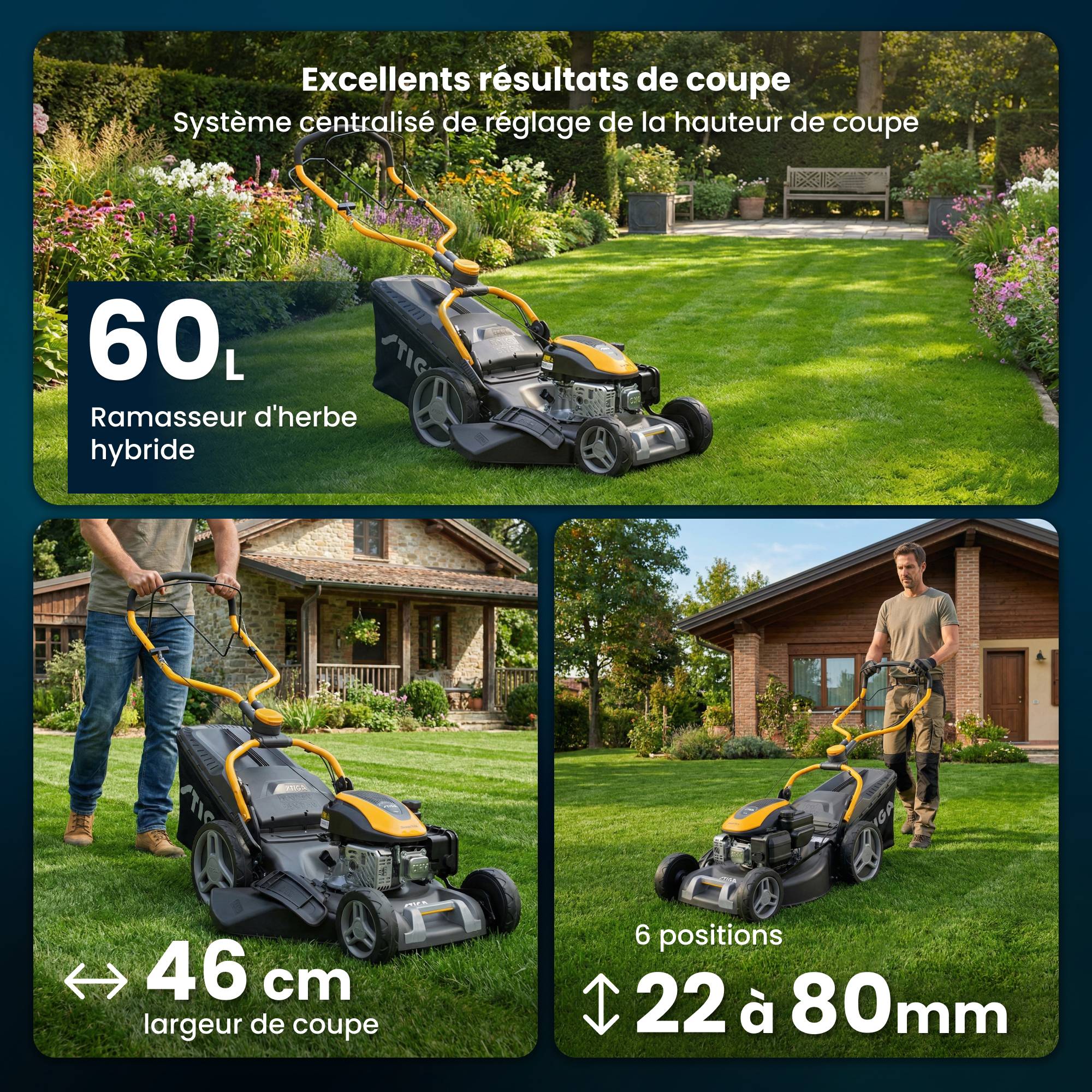 Stiga - Tondeuse Combi 748 S, 139cc, bac 60L, système 4 en 1 - STIGA - Image 4