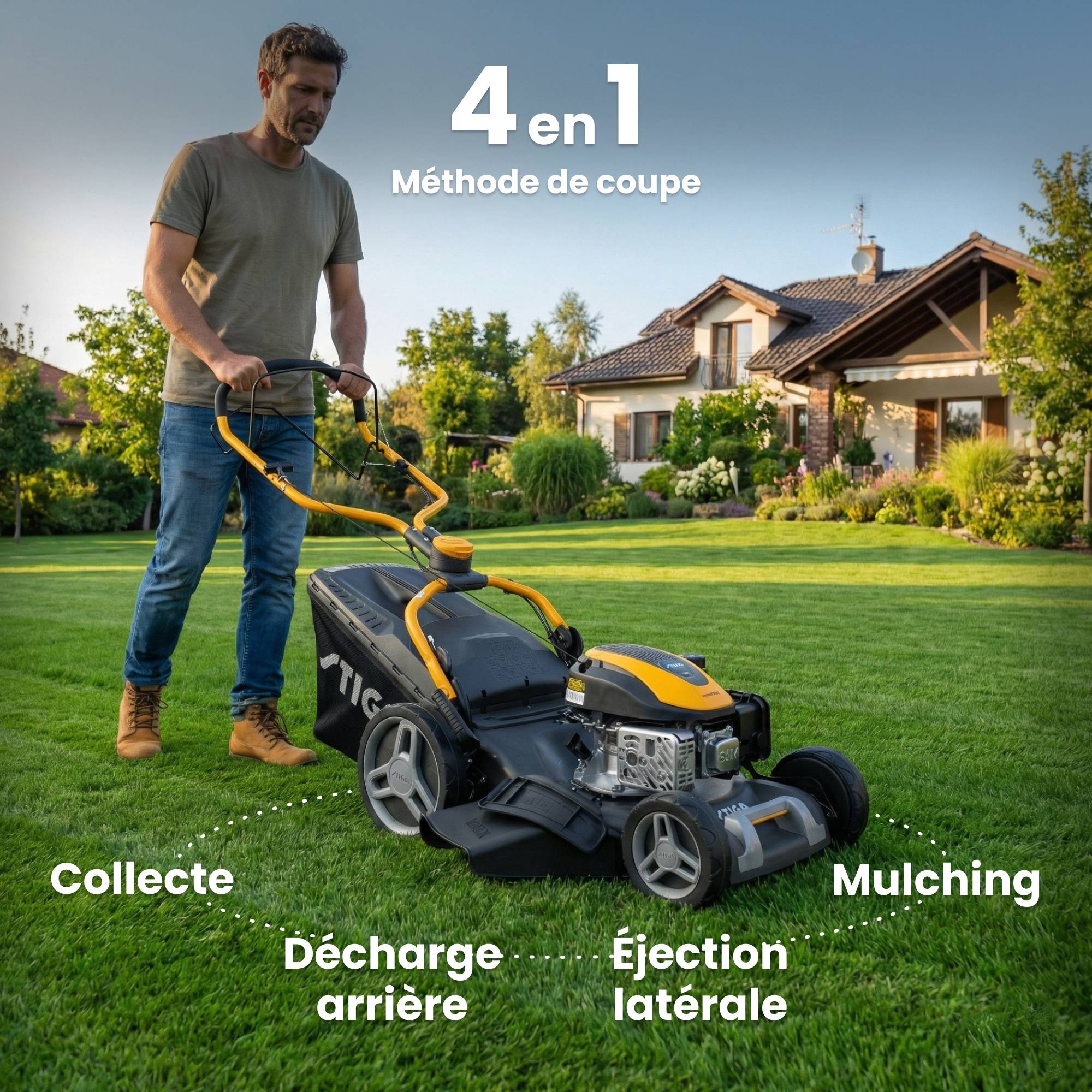 Stiga - Tondeuse Combi 748 S, 139cc, bac 60L, système 4 en 1 - STIGA - Image 5