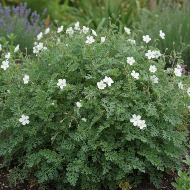Bec de Grue chrysanthum, Erodium à fleurs Blanche/ - feuillage Persistant - Godet - 5/20 cm - Image 1
