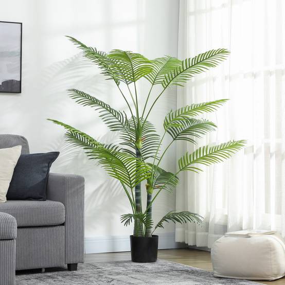 Palmier Artificiel Plastique Intérieur Extérieur Anti-UV 175cm Vert - ComfortXL Outdoor Living - Image 9