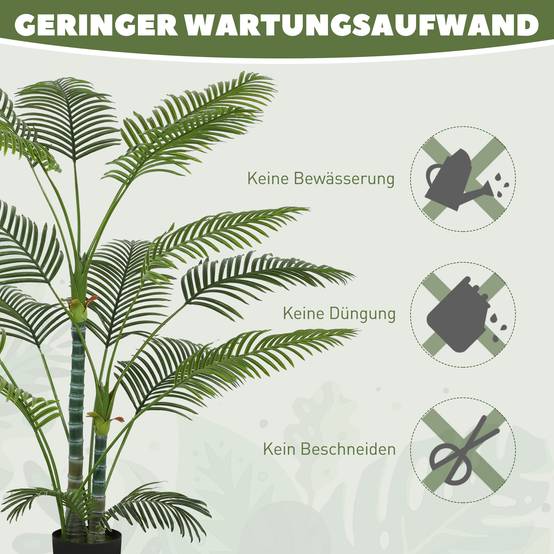 Palmier Artificiel Plastique Intérieur Extérieur Anti-UV 175cm Vert - ComfortXL Outdoor Living - Image 8