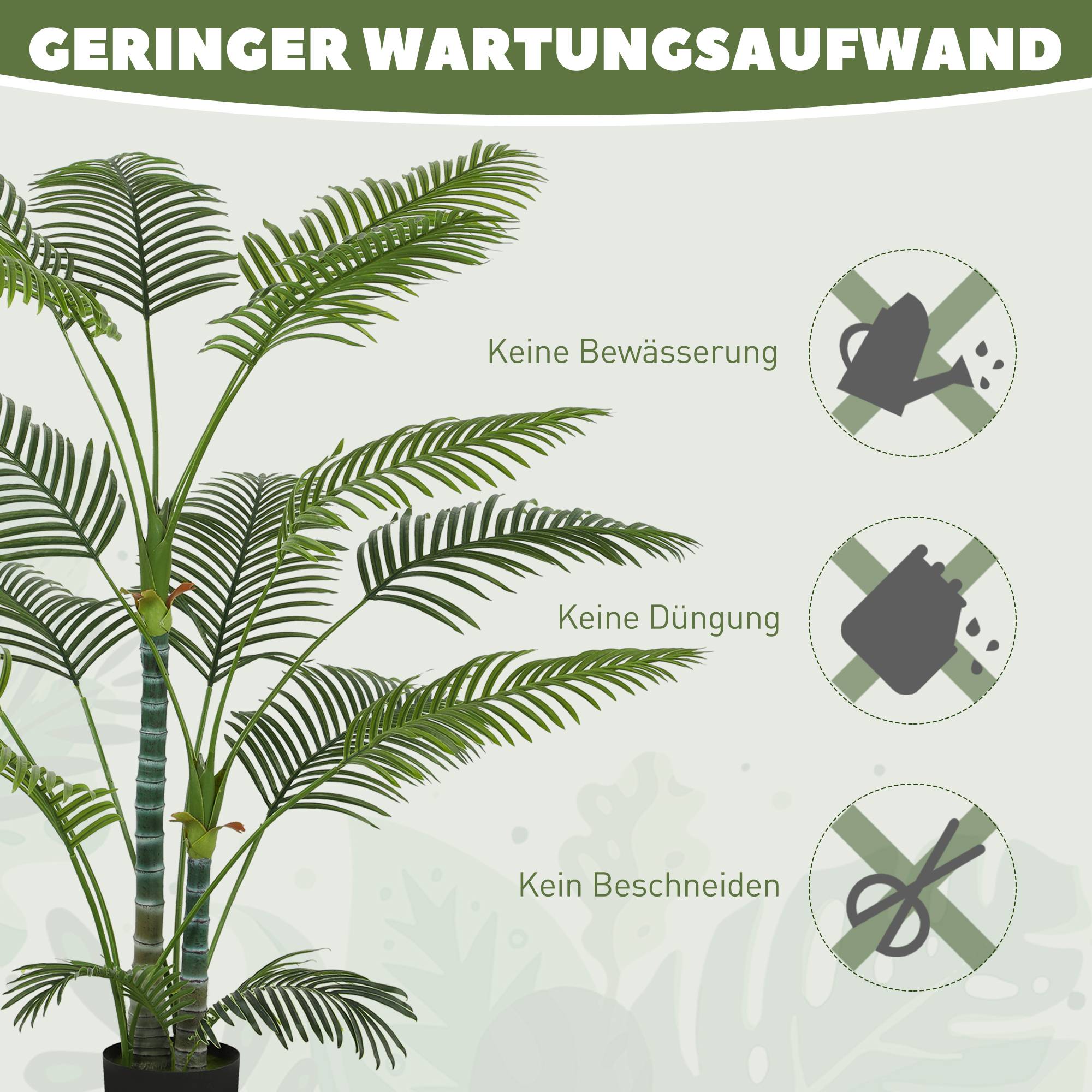 Palmier Artificiel Plastique Intérieur Extérieur Anti-UV 175cm Vert - ComfortXL Outdoor Living - Image 8