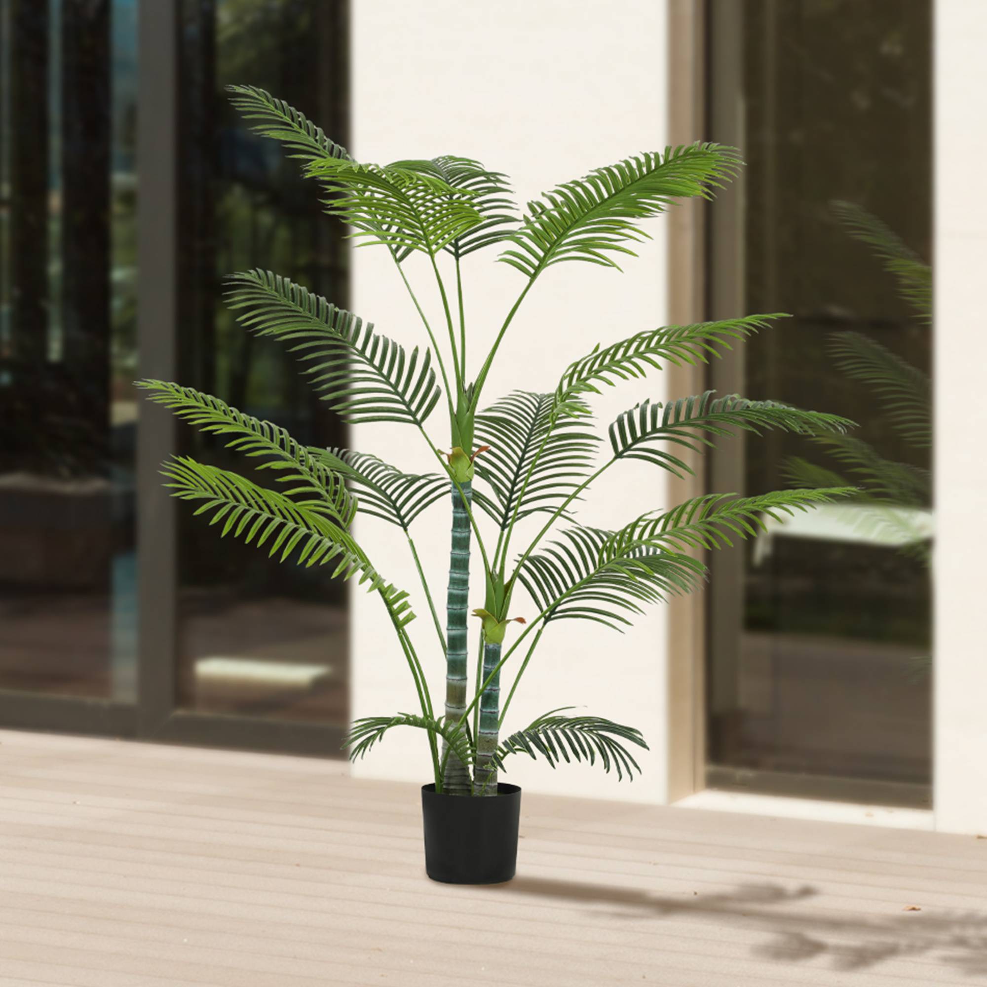 Palmier Artificiel Plastique Intérieur Extérieur Anti-UV 175cm Vert - ComfortXL Outdoor Living - Image 10