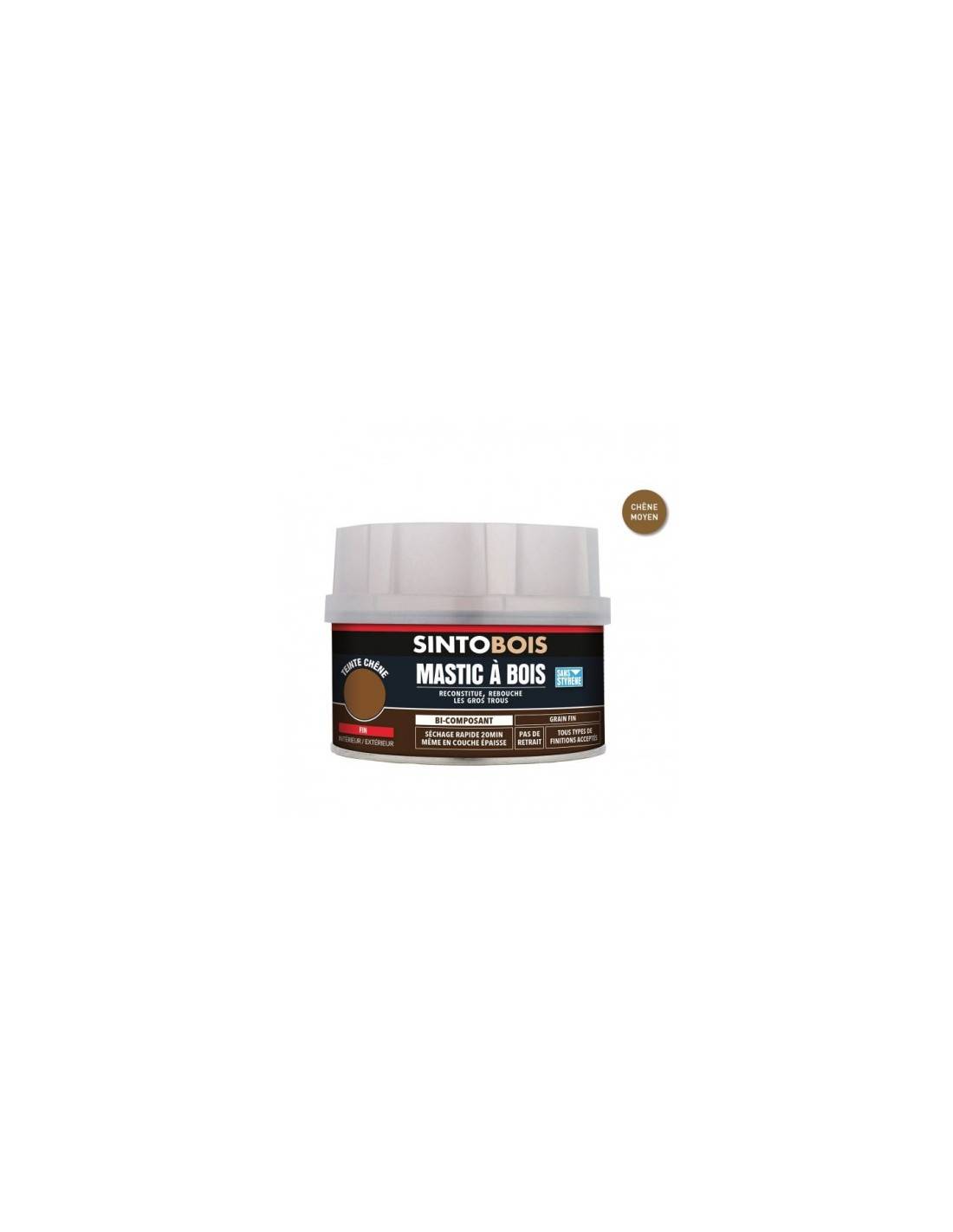 Mastic sans styrène SINTOBOIS chêne moyen 550g + 30g - SINTO - 33711 - Image 2