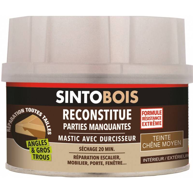Mastic sans styrène SINTOBOIS chêne moyen 550g + 30g - SINTO - 33711 - Image 1