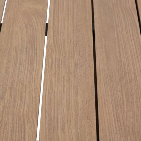 Hesperide - Table de jardin extensible "Évasion" effet bois honey & graphite 8 places lates en aluminium Hespéride - Image 8
