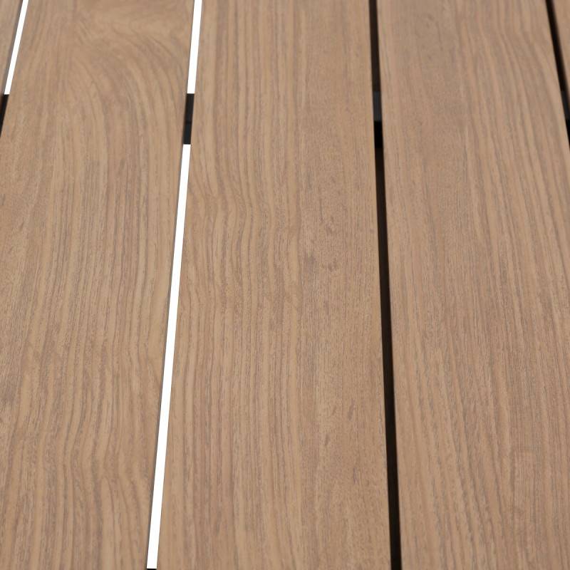 Hesperide - Table de jardin extensible "Évasion" effet bois honey & graphite 8 places lates en aluminium Hespéride - Image 8