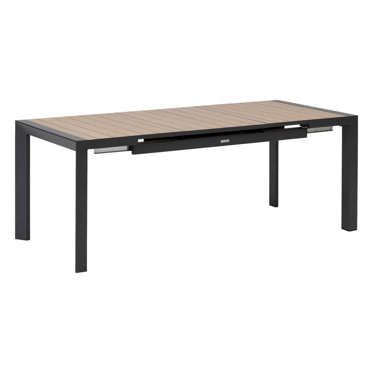 Hesperide - Table de jardin extensible "Évasion" effet bois honey & graphite 8 places lates en aluminium Hespéride - Image 3
