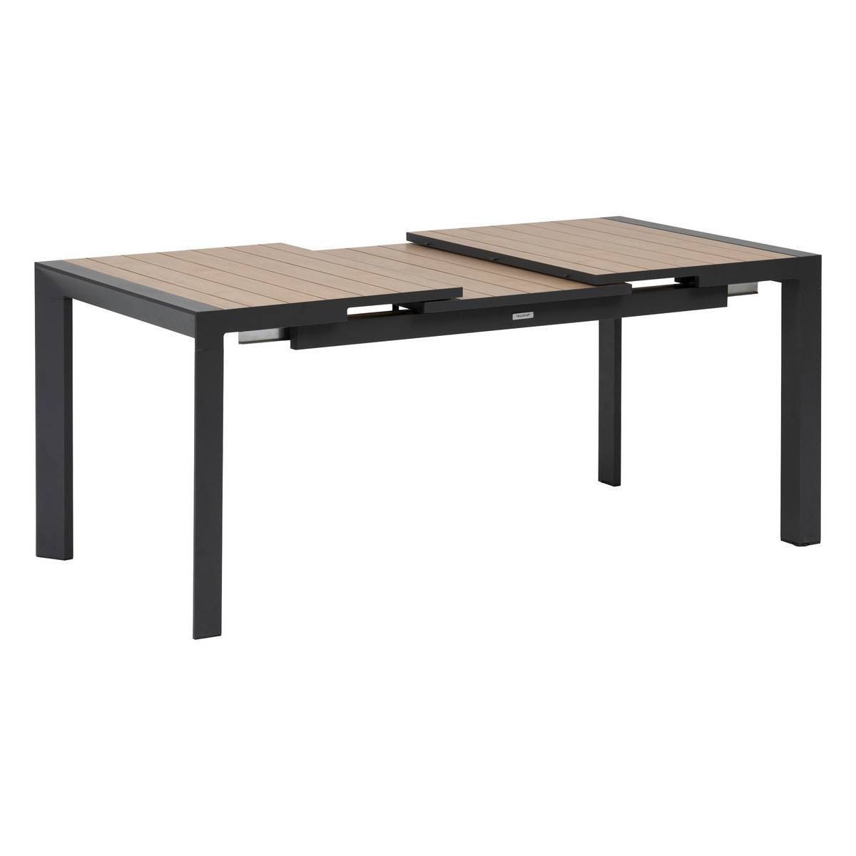 Hesperide - Table de jardin extensible "Évasion" effet bois honey & graphite 8 places lates en aluminium - Hespéride - Image 5