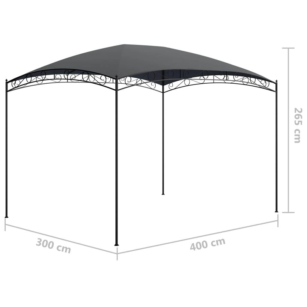 Pergola Jardin - Tonnelle de jardin - Belvédère 3x4x2,65 m Anthracite 180 g/m² MI36 - Image 5