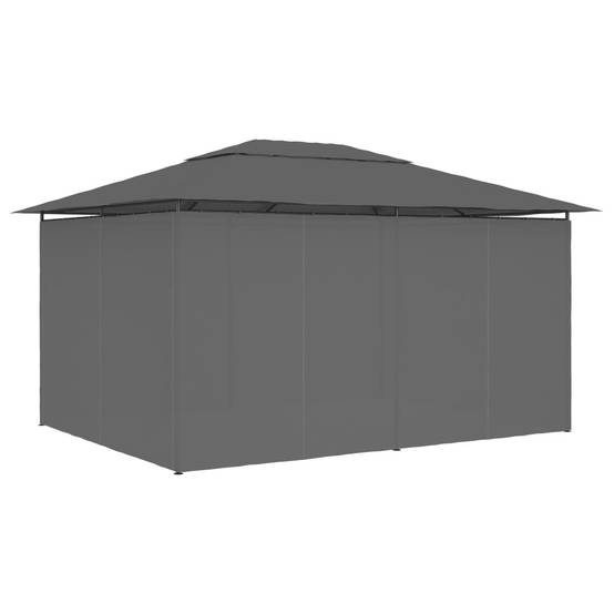 ComfortXL - Tonnelle de Jardin avec Rideaux Acier et Tissu Polyester Toit Ventilé Anthracite 4x3 m – ComfortXL Outdoor Living - Image 4