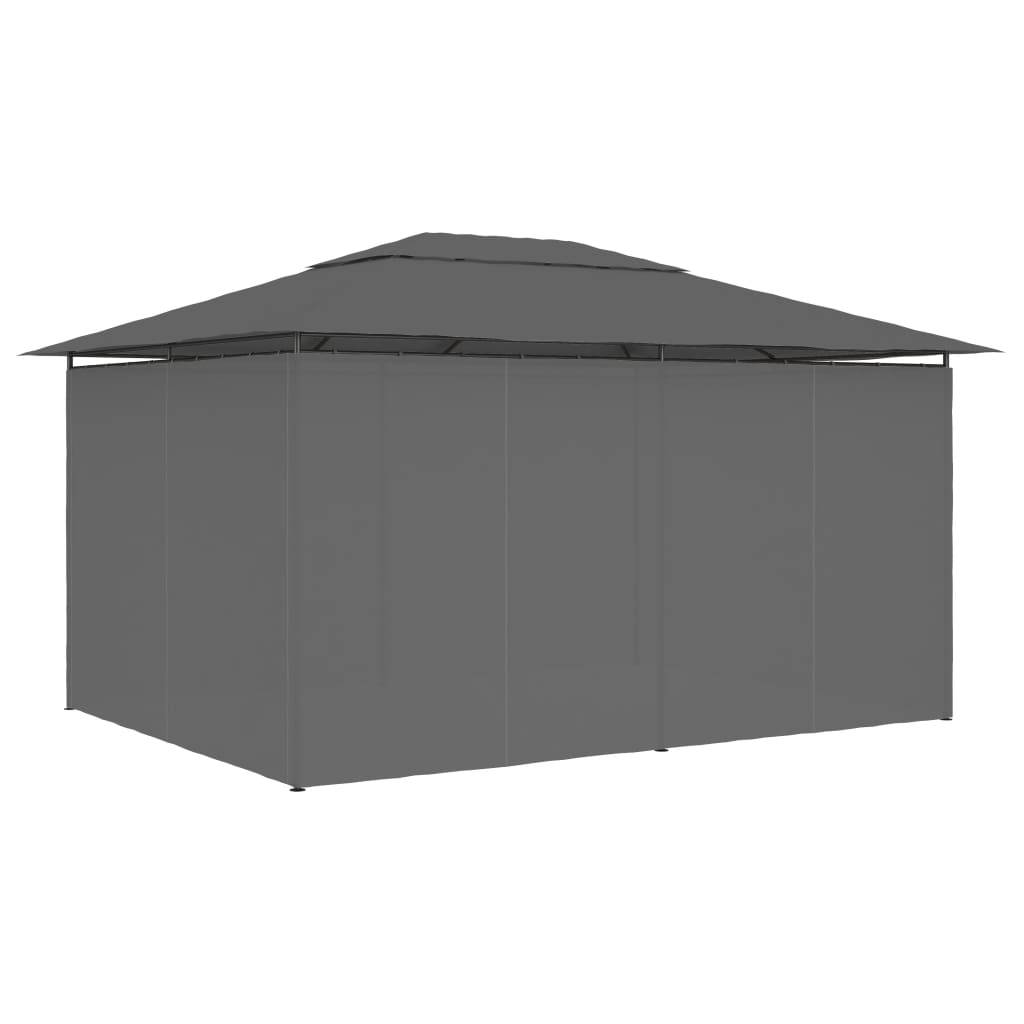 ComfortXL - Tonnelle de Jardin avec Rideaux Acier et Tissu Polyester Toit Ventilé Anthracite 4x3 m – ComfortXL Outdoor Living - Image 4