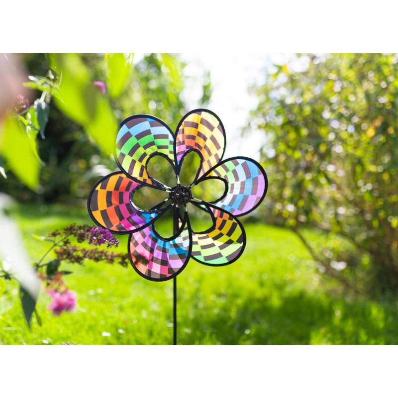 Girouette à planter -  HQ-  Fleur paradis arc en ciel - Imagen 3