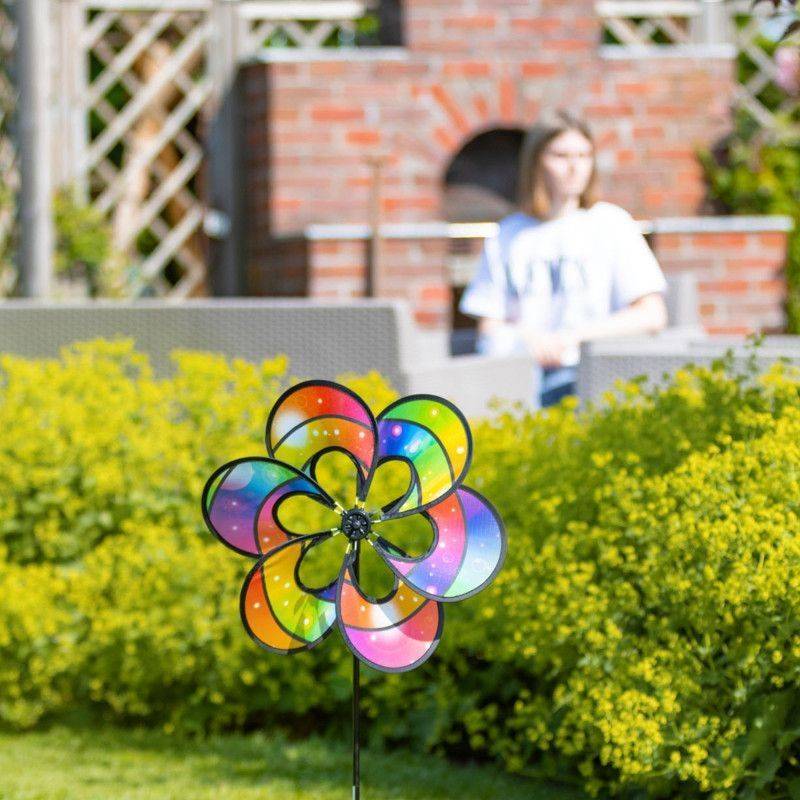 Girouette à planter -  HQ-  Fleur paradis arc en ciel - Imagen 2