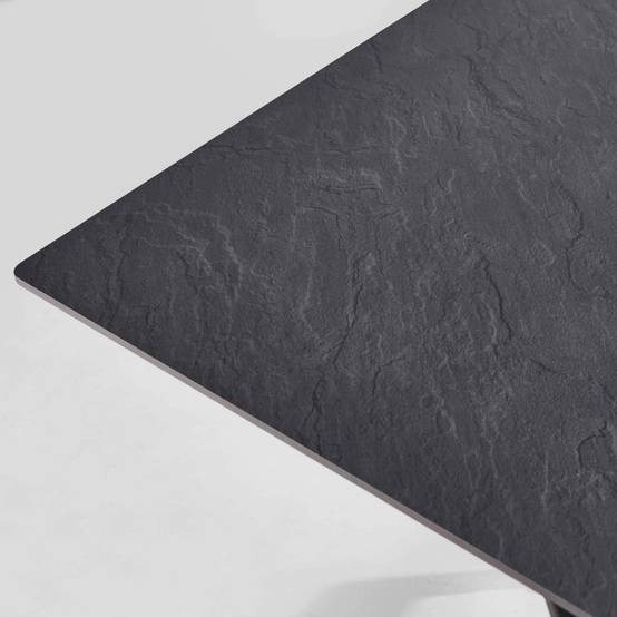 Oviala - Ensemble table de terrasse stratifié ardoise gris et 2 fauteuils taupe - Oviala - Imagen 4