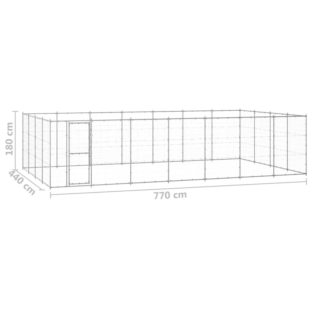 Vidaxl - Chenil extérieur Acier galvanisé 33,88 m² vidaXL 3082320 - Imagen 7