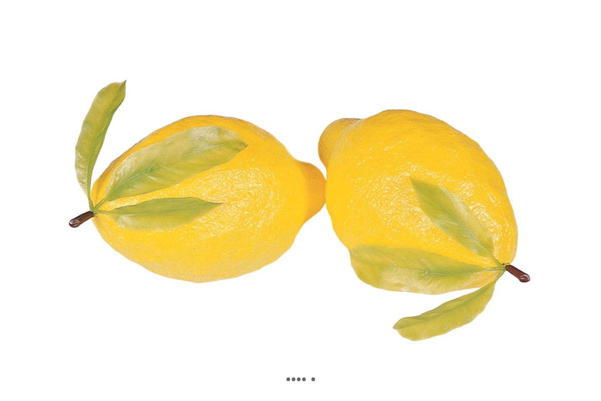 Artificielles - Citron jaune artificiel géant X 2 en Plastique soufflé H 260x150 mm - Imagen 2