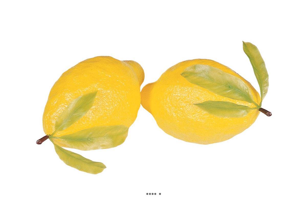 Artificielles - Citron jaune artificiel géant X 2 en Plastique soufflé H 260x150 mm - Imagen 1