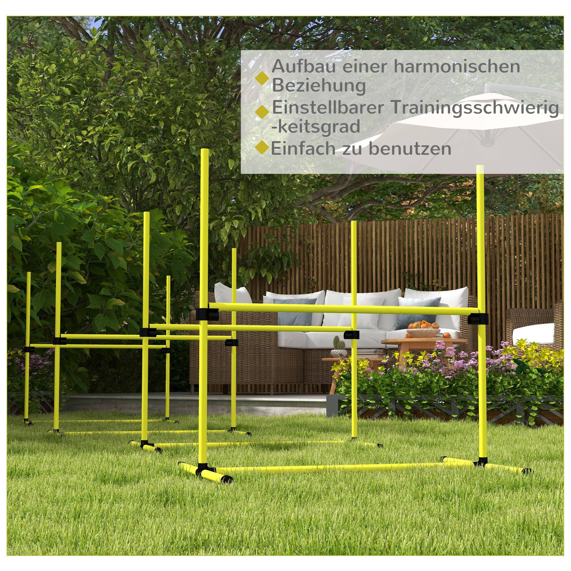 Kit d'agilité pour chien plastique jaune 99 x 65 x 94 cm - PANGIVO - Image 9