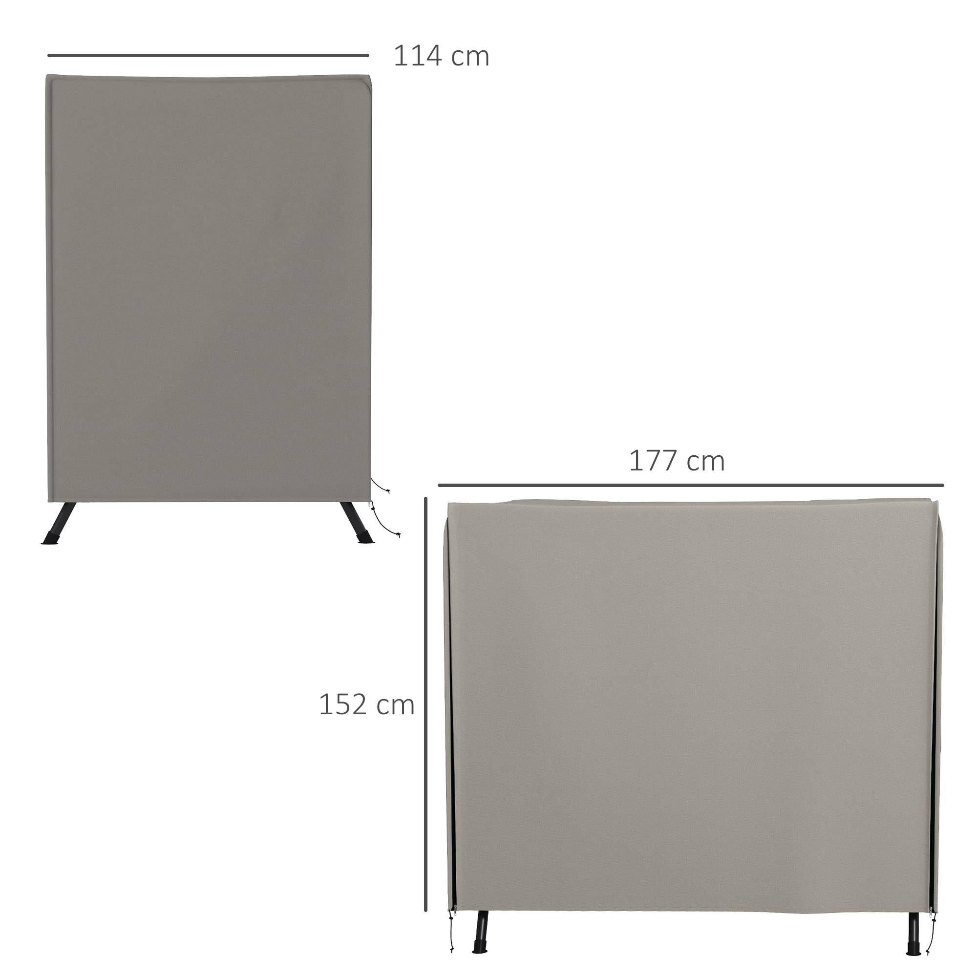 Housse de Protection Balancelle Polyester Jardin Terrasse Imperméable Gris - ComfortXL Outdoor Living - Image 5
